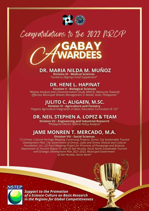 NRCP names Dr. Julito C. Aligaen as 2022 Gabay Awardee