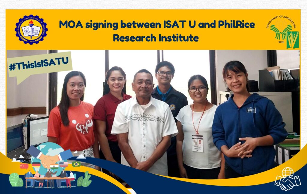 MOA signing between ISAT U and PhilRice Research Institute