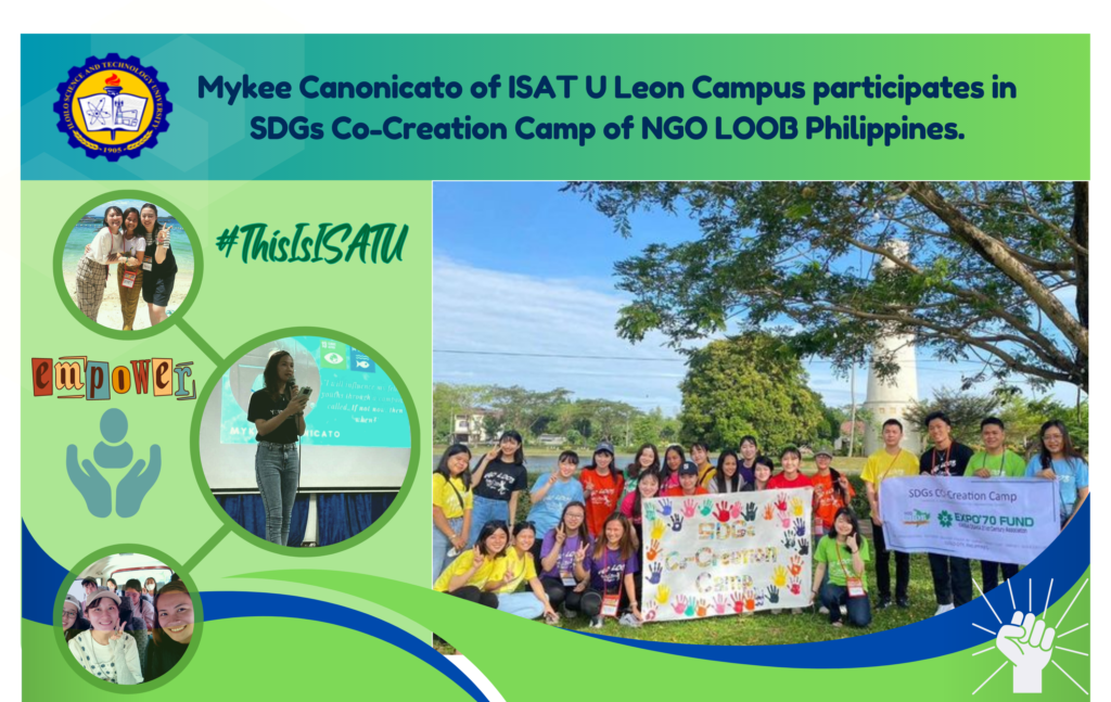 Mykee Canonicato of ISAT U Leon Campus participates in SDGs Co-Creation Camp of NGO LOOB Philippines.