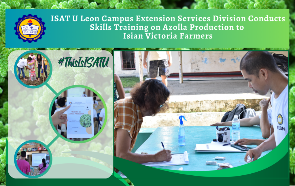 ISAT U Leon Campus Extension Services Division Conducts Skills Training on Azolla Production to Isian Victoria Farmers