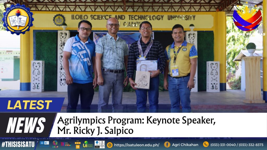 Agrilympics Program: Keynote Speaker, Mr. Ricky J. Salpico