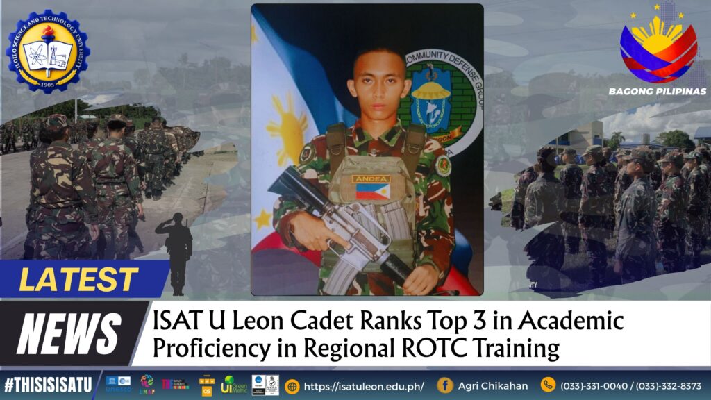 ISAT U Leon Cadet Ranks Top 3 in Academic Proficiency in Regional ROTC Training